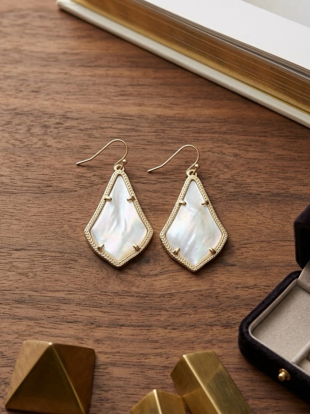 Kendra Scott Gold and Iridescent Mother-of-Pearl Drop Earrings